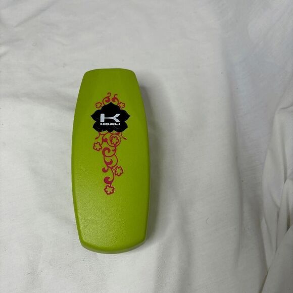 KOALI Eyeglasses COFFIN Case HARD Green CLAMSHELL Red VELVET LINED Interior VTG - Picture 1 of 9